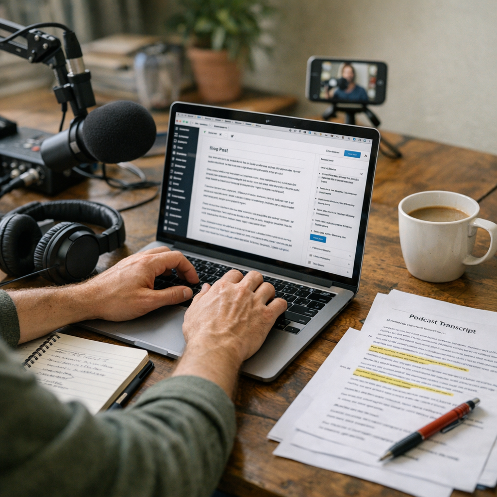 How to Repurpose Podcast Content into High-Converting Blog Posts: Practical Playbook with Real Examples - article illust