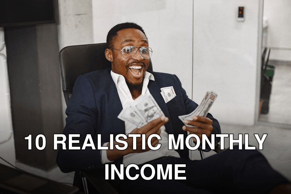 Joyful businessman in suit holding dollar bills, symbolizing success and financial achievement.