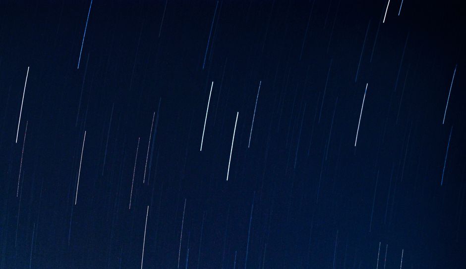 Captivating star trails captured with long exposure against a dark night sky.