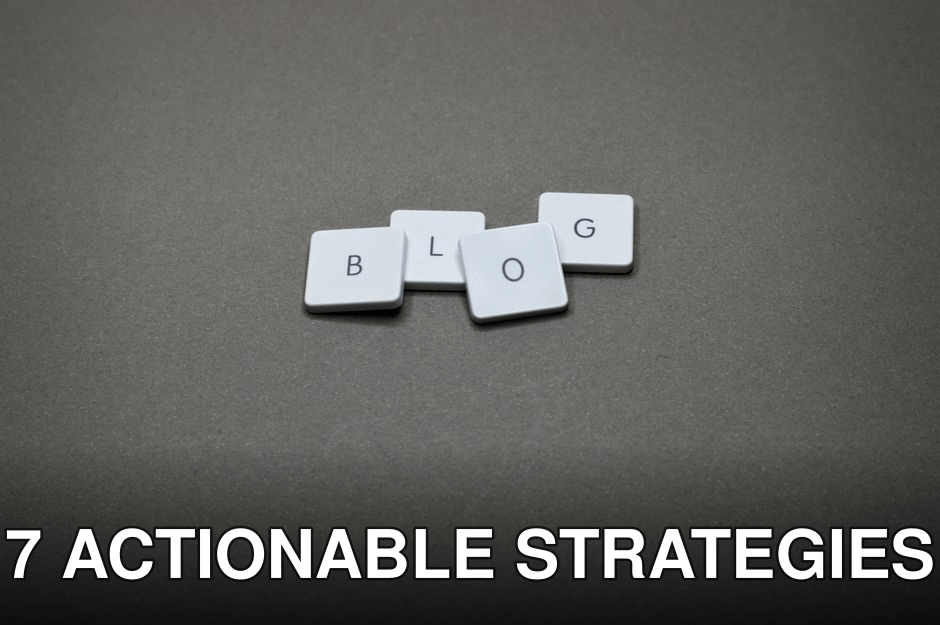 White Scrabble tiles spelling 'Blog' against a minimalist gray background.