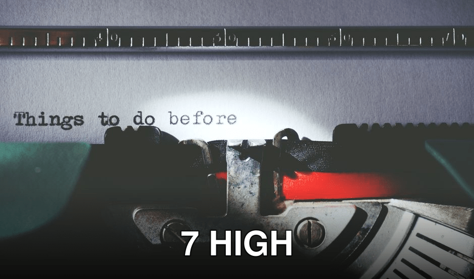 Close-up of a vintage typewriter typing 'Things to do before'.
