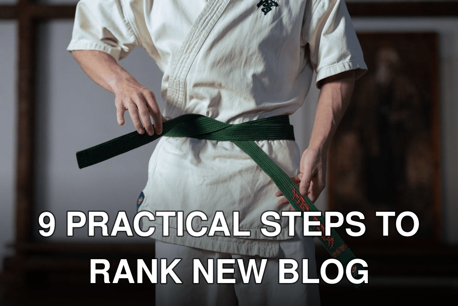 Close-up of a martial artist adjusting a green belt in a dojo setting.