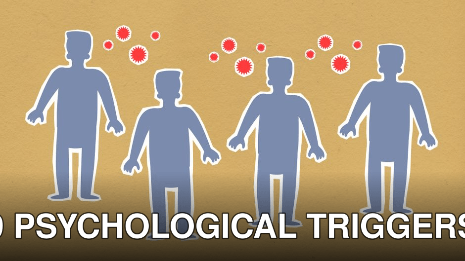 Paper cutout silhouette of men placed together surrounded by contagious spreading red viruses on brown background during dangerous coronavirus outbreak