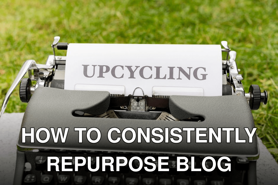 A retro typewriter displaying the word 'upcycling' outdoors on grassy ground.