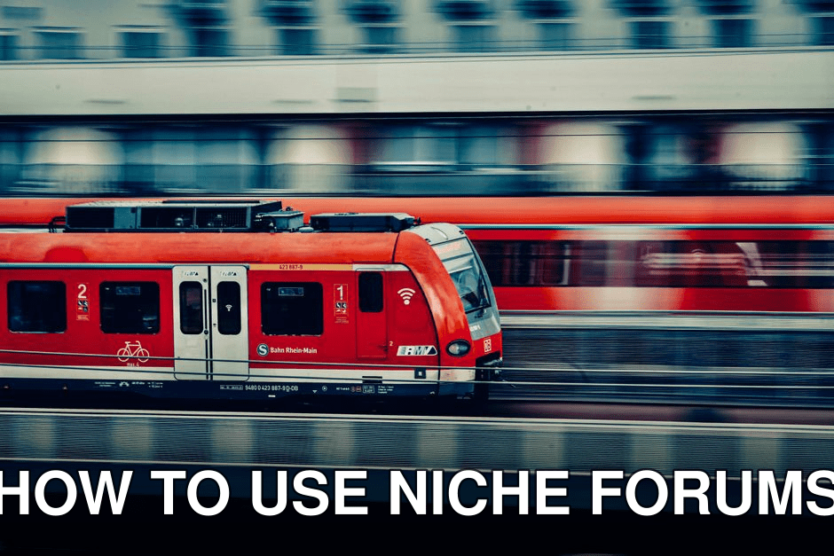 Captivating image of a red passenger train speeding through a cityscape, showcasing dynamic motion.
