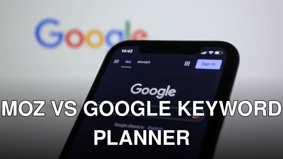Smartphone screen showing Google search in dark mode with the Google logo in the background.
