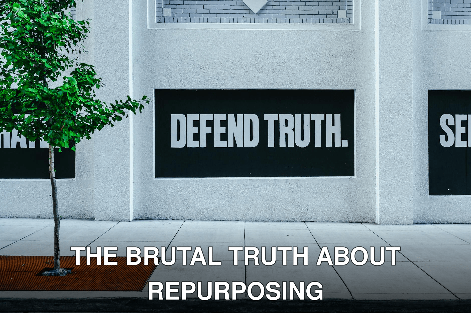 Street wall with message 'Defend Truth' reflects powerful expression and urban vibe.