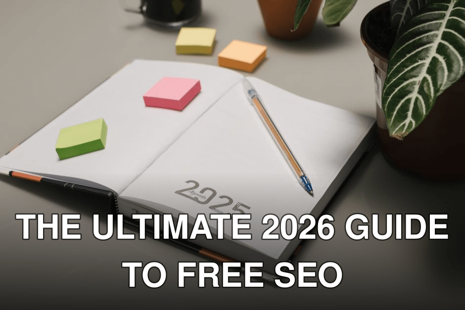 Open planner for 2025 with colorful sticky notes and plants on a desk.