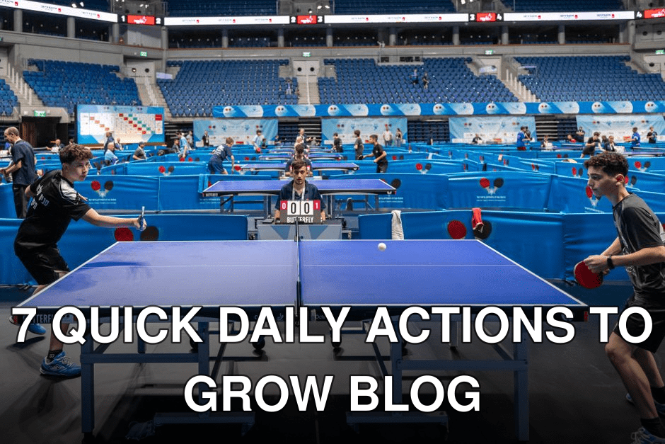 Players compete in a lively table tennis tournament in a large indoor stadium.
